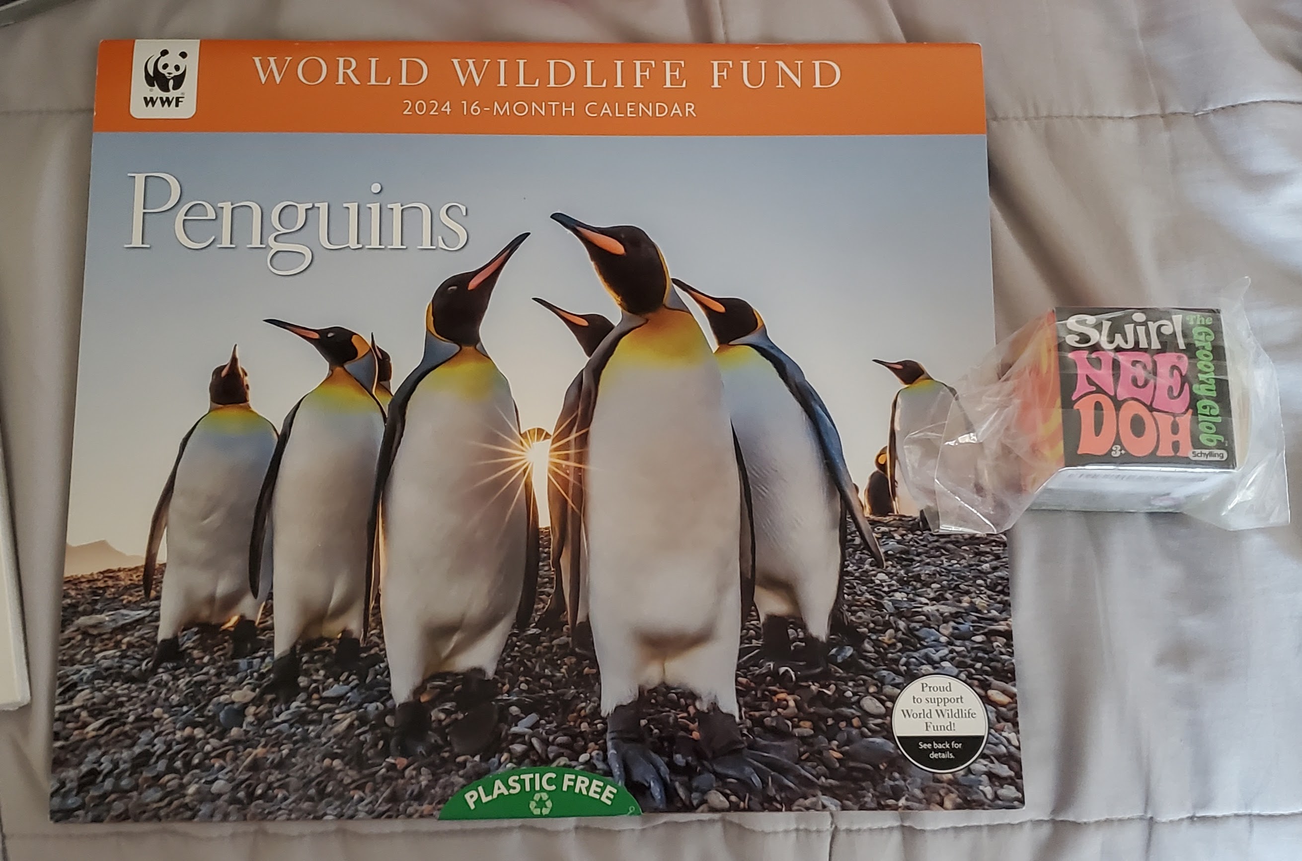Penguin Calendar and Nee Doh Toy